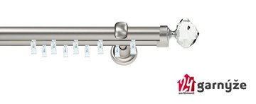 Kovové garnýže dvouřadé s drážkou 25 a 25mm - BLANCA CRYSTAL chromové