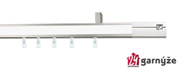 Kovové garnýže jednořadé stropní s drážkou - AVENO CRYSTAL bílá