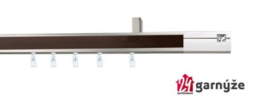Kovové garnýže jednořadé stropní s drážkou - AVENO CRYSTAL wenge