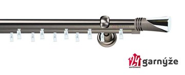 Kovové garnýže dvouřadé 19mm - ASPEN LOCA antracitové