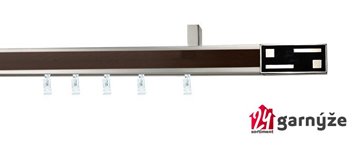 Kovové garnýže jednořadé stropní s drážkou - AVENO ASTER wenge