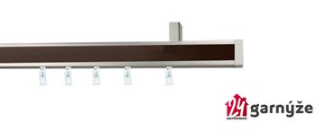 Kovové garnýže jednořadé stropní s drážkou - AVENO MALIBU wenge