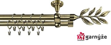Kovové garnýže dvouřadé stropní 19mm - ROMA ALDIS mosaz