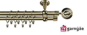 Kovové garnýže dvouřadé stropní 19mm - ROMA ALPI mosaz