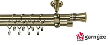 Kovové garnýže dvouřadé stropní 19mm - ROMA CAPRI mosaz