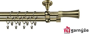 Kovové garnýže dvouřadé stropní 19mm - ROMA FIONA mosaz