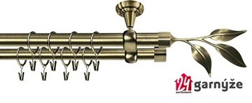 Kovové garnýže dvouřadé stropní 19mm - ROMA LIST mosaz