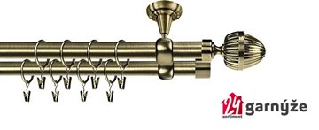 Kovové garnýže dvouřadé stropní 19mm - ROMA MILANO mosaz