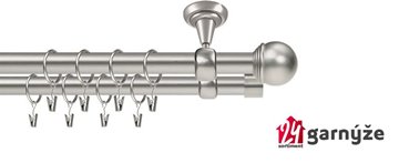 Kovové garnýže dvouřadé stropní 19mm - ROMA KNOFLÍK chrom