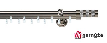 Kovové garnýže dvouřadé 19mm - ASPEN LUMINO CRYSTAL antracitové