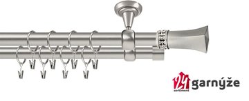 Kovové garnýže dvouřadé stropní 19mm - ROMA SANTIAGO CRYSTAL chrom