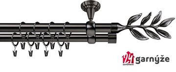 Kovové garnýže dvouřadé stropní 19mm - ROMA ALDIS antracit