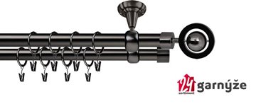 Kovové garnýže dvouřadé stropní 19mm - ROMA ALPI antracit