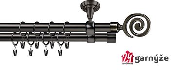 Kovové garnýže dvouřadé stropní 19mm - ROMA CENTO antracit