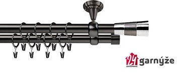 Kovové garnýže dvouřadé stropní 19mm - ROMA DORIS antracit