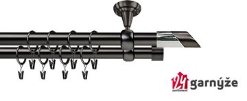 Kovové garnýže dvouřadé stropní 19mm - ROMA FALKO antracit