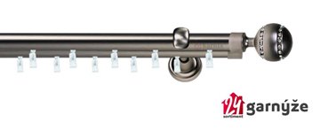 Kovové garnýže dvouřadé 19mm - ASPEN PICO CRYSTAL antracitové