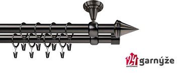 Kovové garnýže dvouřadé stropní 19mm - ROMA KUŽEL antracit