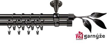 Kovové garnýže dvouřadé stropní 19mm - ROMA LIST antracit