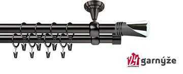 Kovové garnýže dvouřadé stropní 19mm - ROMA LOCA antracit