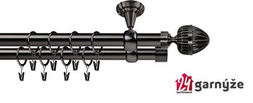 Kovové garnýže dvouřadé stropní 19mm - ROMA MILANO antracit
