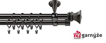 Kovové garnýže dvouřadé stropní 19mm - ROMA ORTO antracit