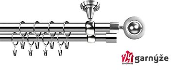 Kovové garnýže dvouřadé stropní 19mm - ROMA ALPI nerez
