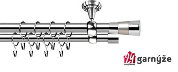 Kovové garnýže dvouřadé stropní 19mm - ROMA DORIS nerez