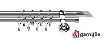 Kovové garnýže dvouřadé stropní 19mm - ROMA FALKO nerez