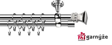 Kovové garnýže dvouřadé stropní 19mm - ROMA ORTO nerez