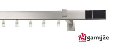 Kovové garnýže jednořadé hranaté - AVENO CROCO BLACK chromované