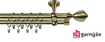 Kovové garnýže dvouřadé stropní 25 a 19mm - ROMA AVANTI mosaz