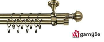 Kovové garnýže dvouřadé stropní 25 a 19mm - ROMA BELLA mosaz