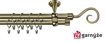 Kovové garnýže dvouřadé stropní 25 a 19mm - ROMA HÁK mosaz