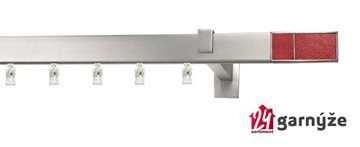 Kovové garnýže jednořadé hranaté - AVENO CROCO RED chromované