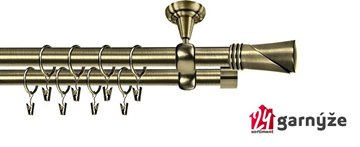 Kovové garnýže dvouřadé stropní 25 a 19mm - ROMA LOCA mosaz