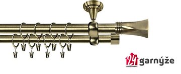 Kovové garnýže dvouřadé stropní 25 a 19mm - ROMA PORTO mosaz