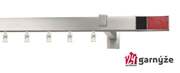 Kovové garnýže jednořadé hranaté - AVENO CROCO RED, BLACK chromované