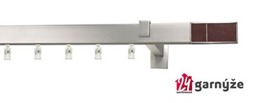 Kovové garnýže jednořadé hranaté - AVENO CROCO WENGE chromované