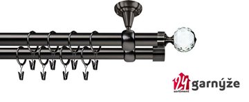 Kovové garnýže dvouřadé stropní 25 a 19mm - ROMA BELUNA CRYSTAL antracit
