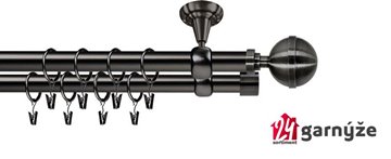 Kovové garnýže dvouřadé stropní 25 a 19mm - ROMA KOULE ELEGANT antracit