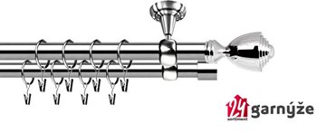 Kovové garnýže dvouřadé stropní 25 a 19mm - ROMA AVANTI nerez