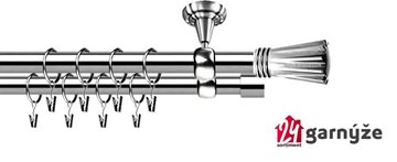 Kovové garnýže dvouřadé stropní 25 a 19mm - ROMA MATRIX nerez
