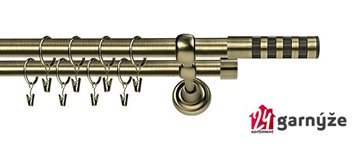 Kovové garnýže dvouřadé stropní 16 a 16mm - ROMA DAKOTA PREMIUM mosaz