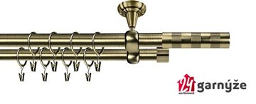 Kovové garnýže dvouřadé stropní 16 a 16mm - ROMA ETIUDA mosaz