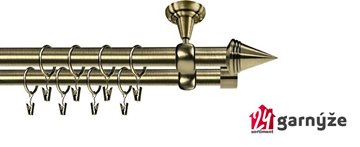 Kovové garnýže dvouřadé stropní 16 a 16mm - ROMA KUŽEL mosaz