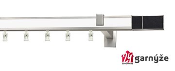 Kovové garnýže jednořadé hranaté - AVENO CROCO BLACK bílé