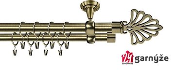 Kovové garnýže dvouřadé stropní 16 a 16mm - ROMA WALTZ mosaz