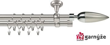 Kovové garnýže dvouřadé stropní 16 a 16mm - ROMA KAZUR chrom