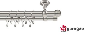 Kovové garnýže dvouřadé stropní 16 a 16mm - ROMA KOULE chrom
